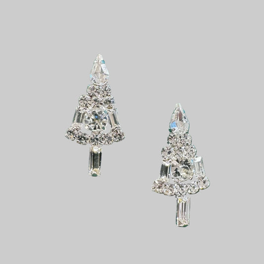 Pair of crystal tree-shaped earrings.