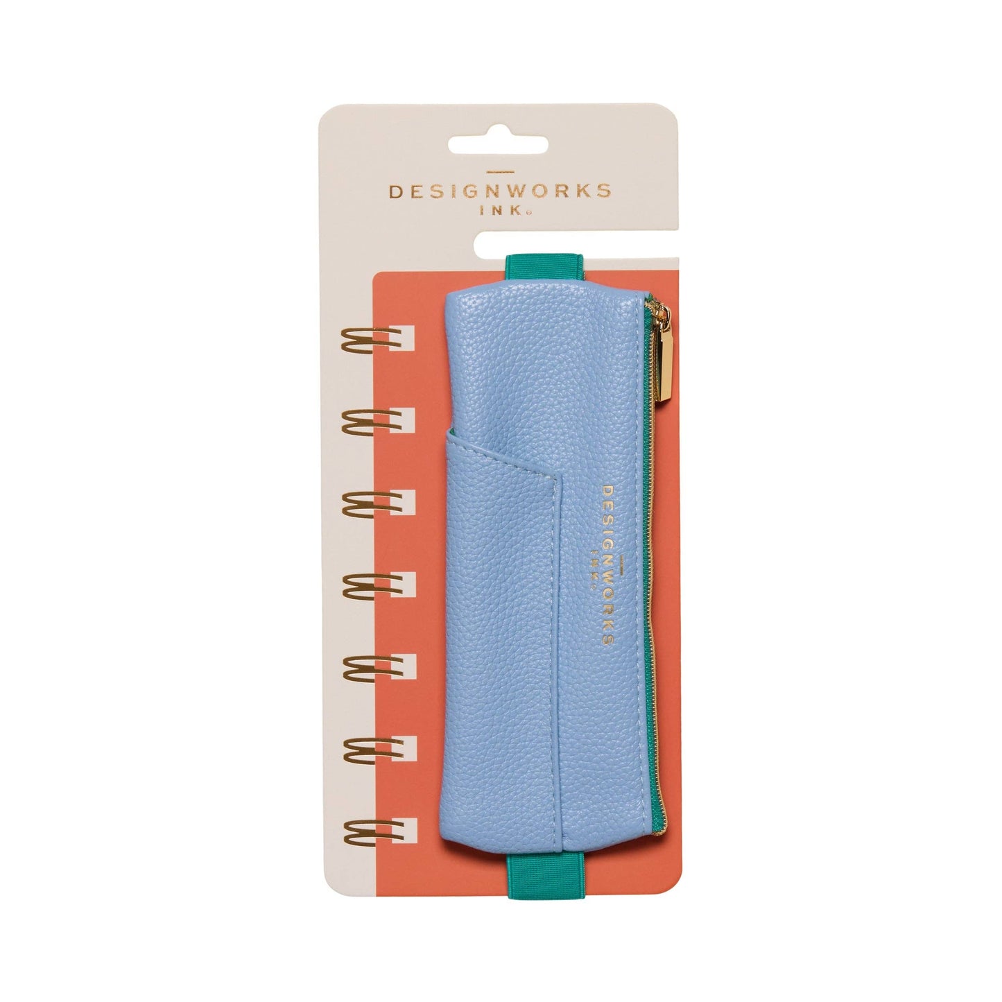 Designworks Ink Pen Pouch - Light Blue + Green - The Red Squirrel