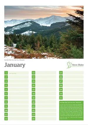A3 Perpetual Calendars - Landscape Photography - The Red Squirrel