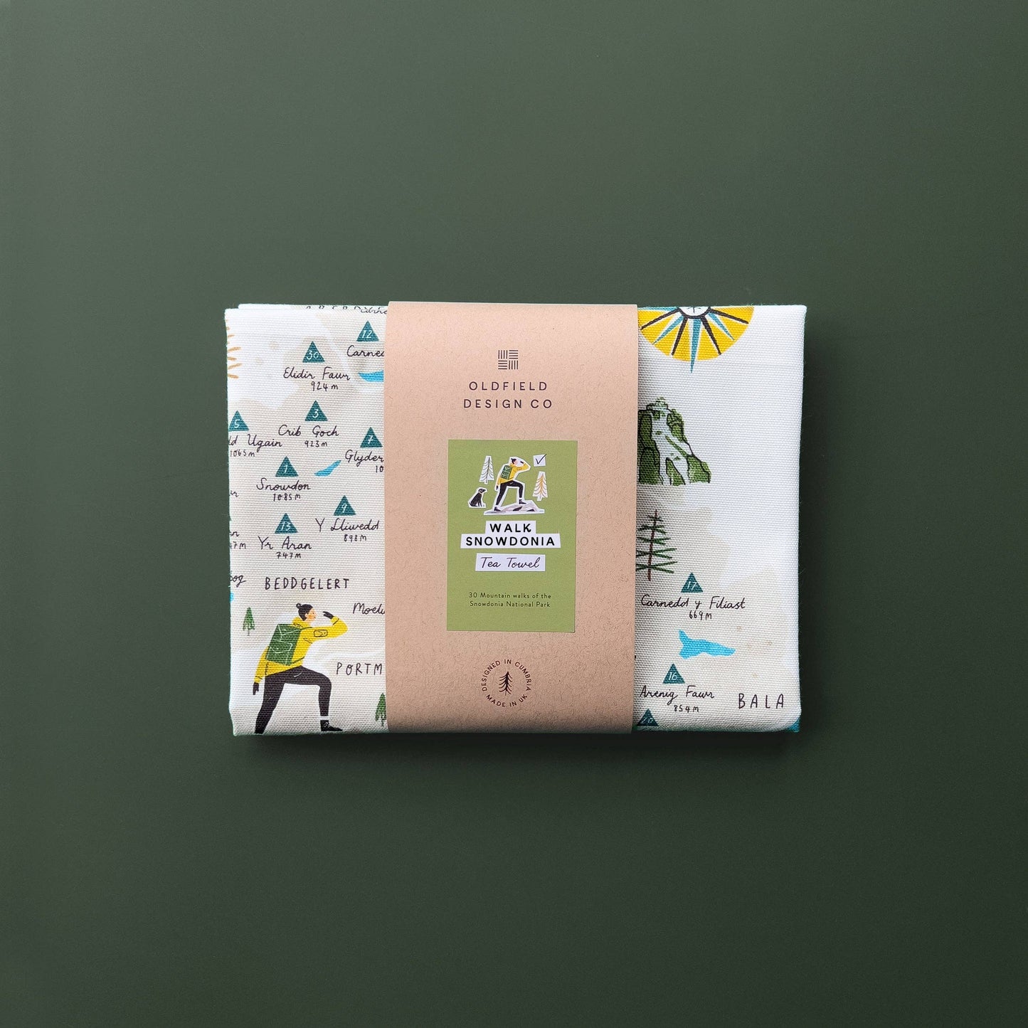 Walk Snowdonia (Eryri) Tea Towel - The Red Squirrel