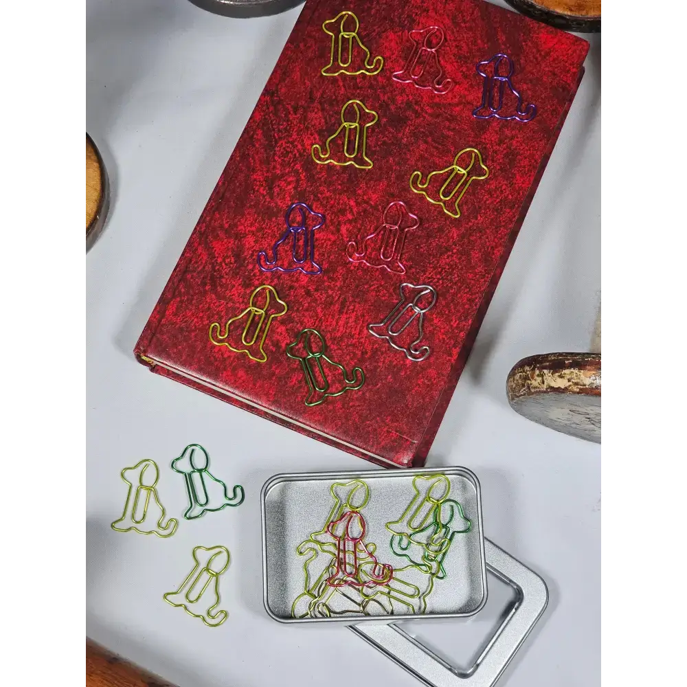 20 Dog Paper clips in a tin. - paper clips