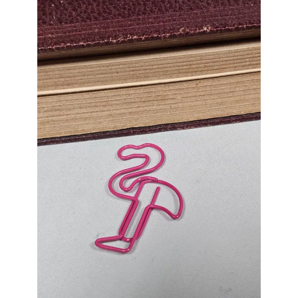 20 Flamingo Paper clips in a tin. - paper clips