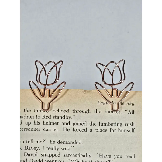 20 Tulip Paper clips in a tin - paper clips