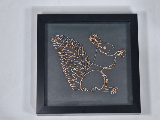 Framed Squirrel made from wire