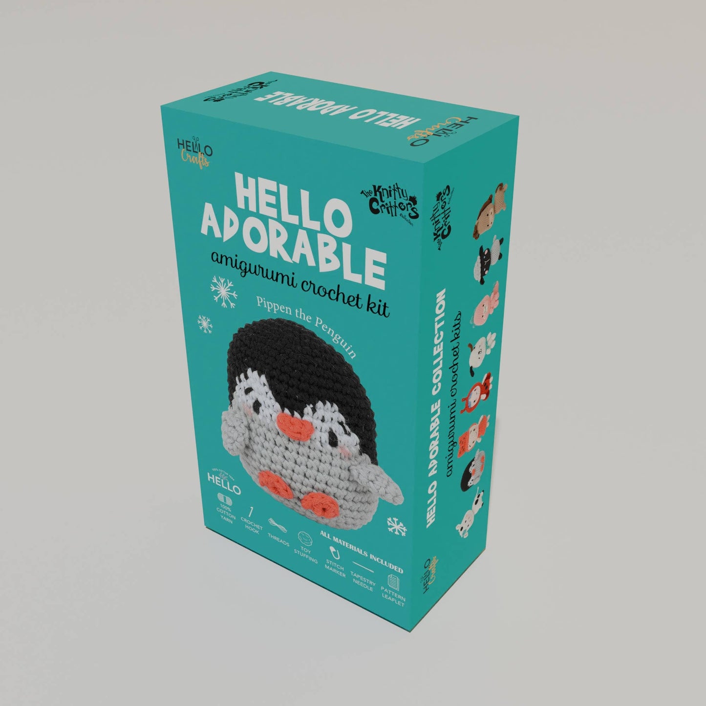 Knitty Critters Hello Adorable - Pippen The Penguin - The Red Squirrel