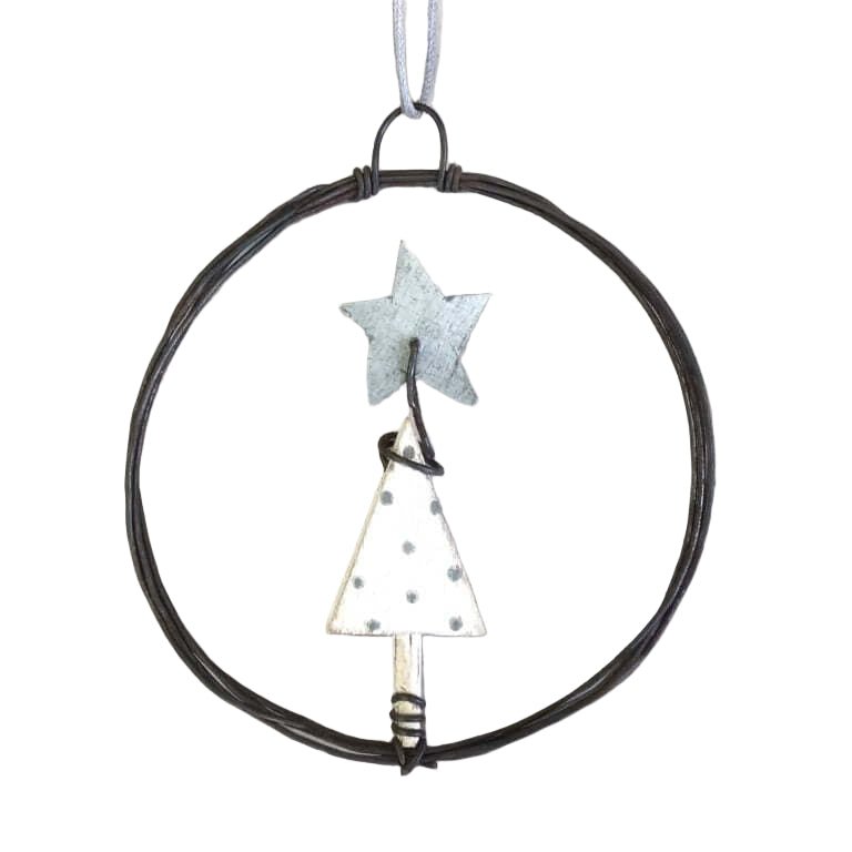 Small rusty wire wreath - Christmas - East of India - The Red Squirrel