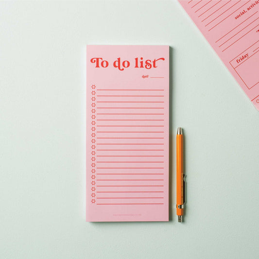 To Do List Pad | Pink & Red - The Red Squirrel