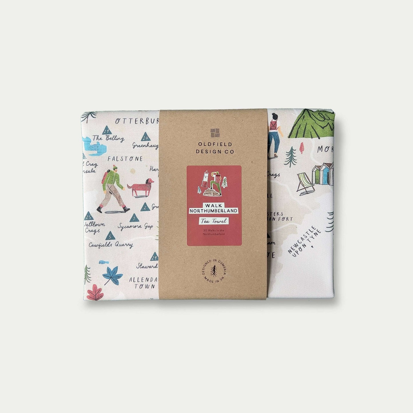 Walk Northumberland Tea Towel