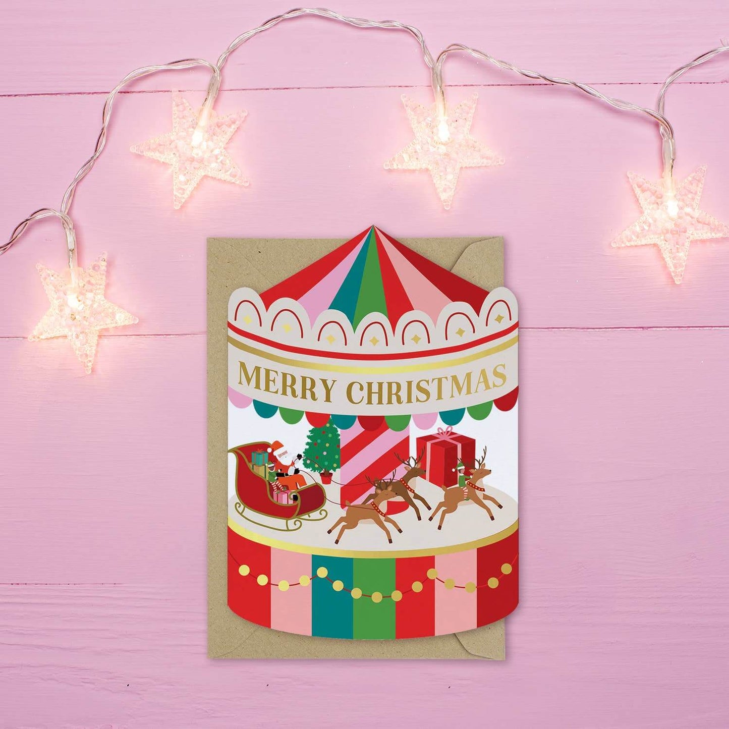Christmas Fairground Carousel Card | Holiday Card