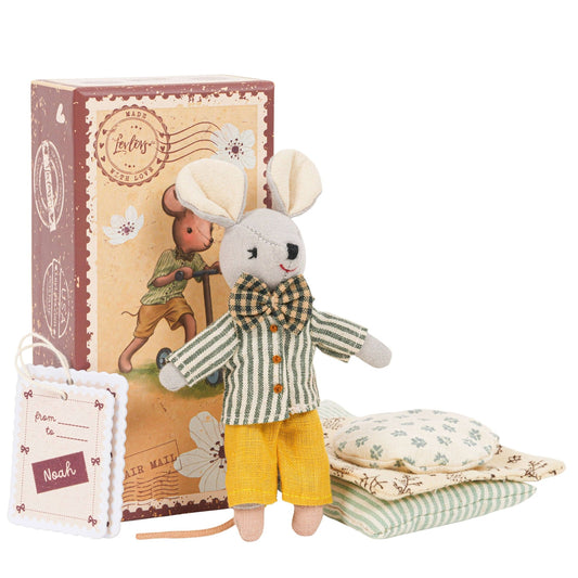 Levlovs Mouse Noah in Stamp Holder Box with Bedding - The Red Squirrel