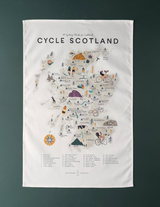Cycle Scotland Tea Towel - The Red Squirrel