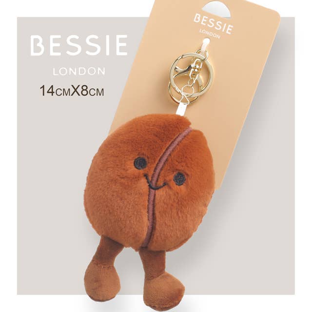 Plush Coffee Bean Bag Charm - Bessie London - The Red Squirrel