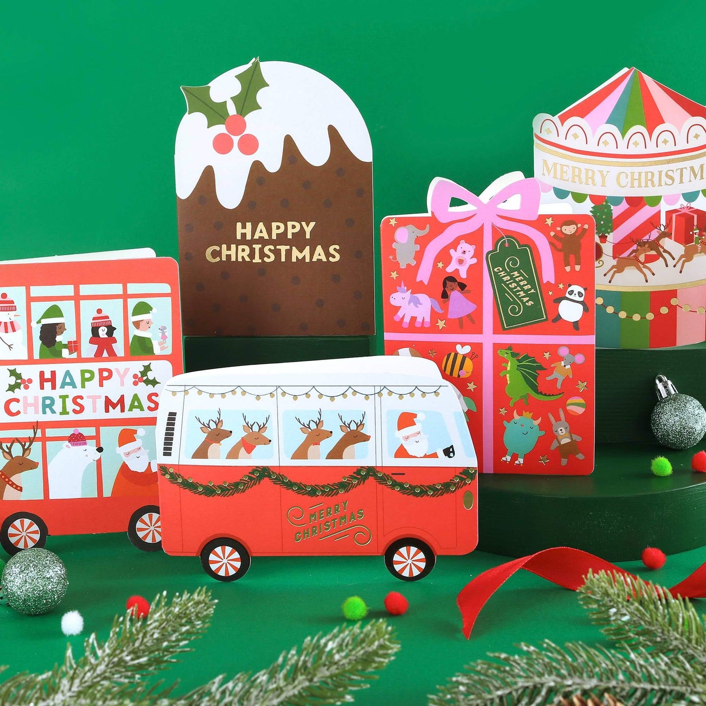 Christmas Fairground Carousel Card | Holiday Card