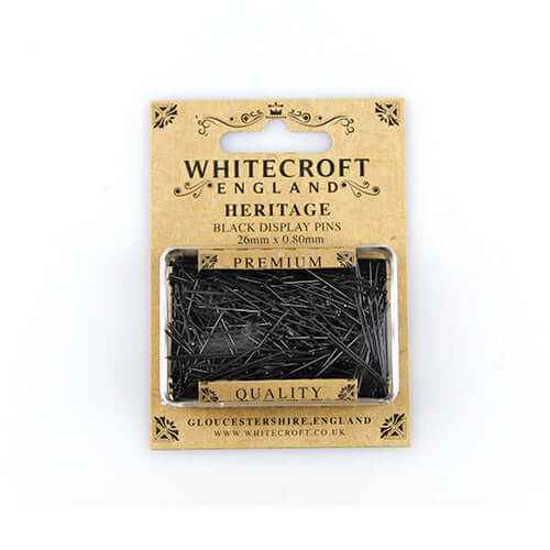 Heritage Black Craft Display Straight Pins 26mm x 0.80mm - The Red Squirrel