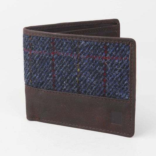 Blue Harris Tweed Wallet - The Red Squirrel