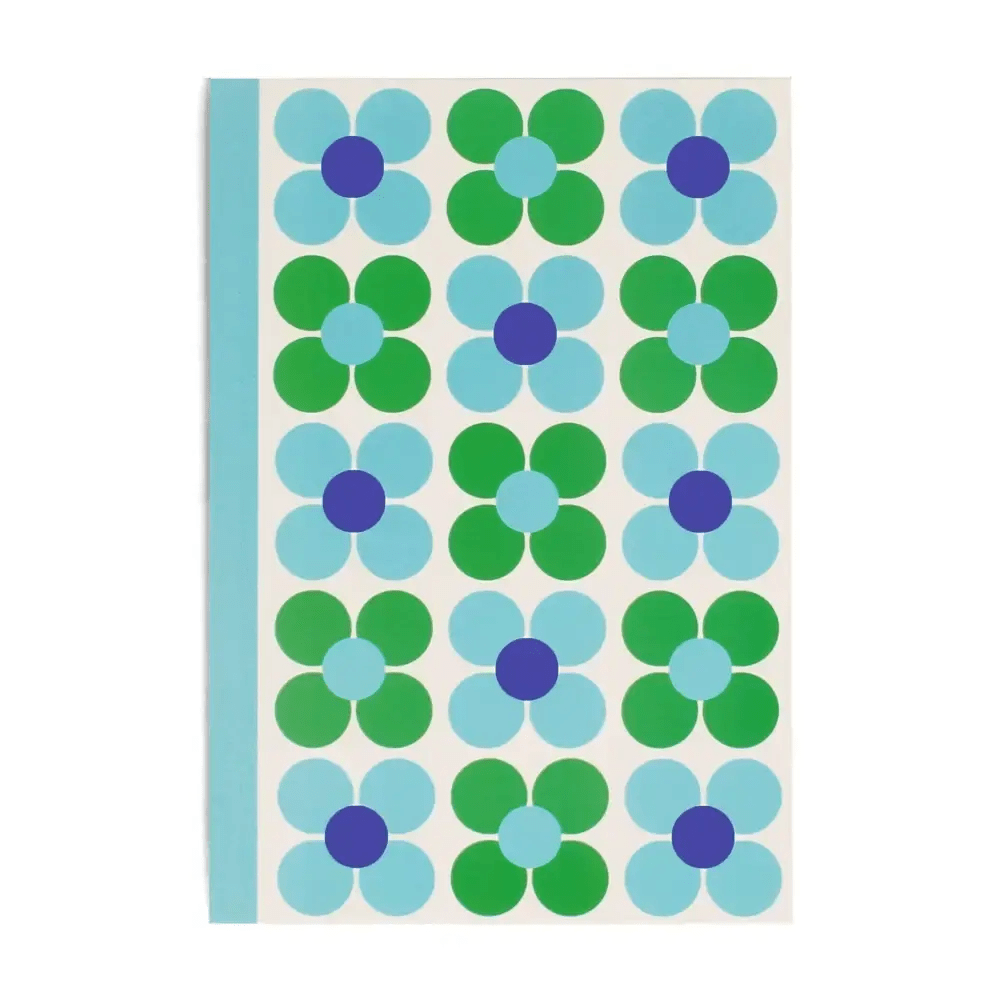 A5 Notebook - Blue And Green Daisy - The Red Squirrel