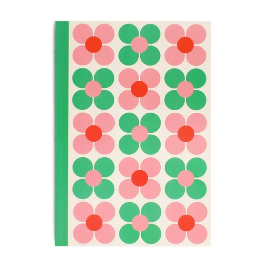 A5 Notebook - Pink And Green Daisy