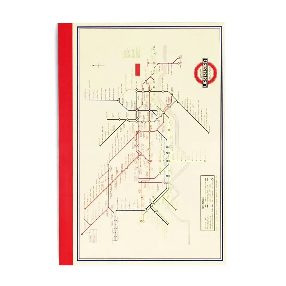 A5 Notebook - TFL Heritage Tube Map