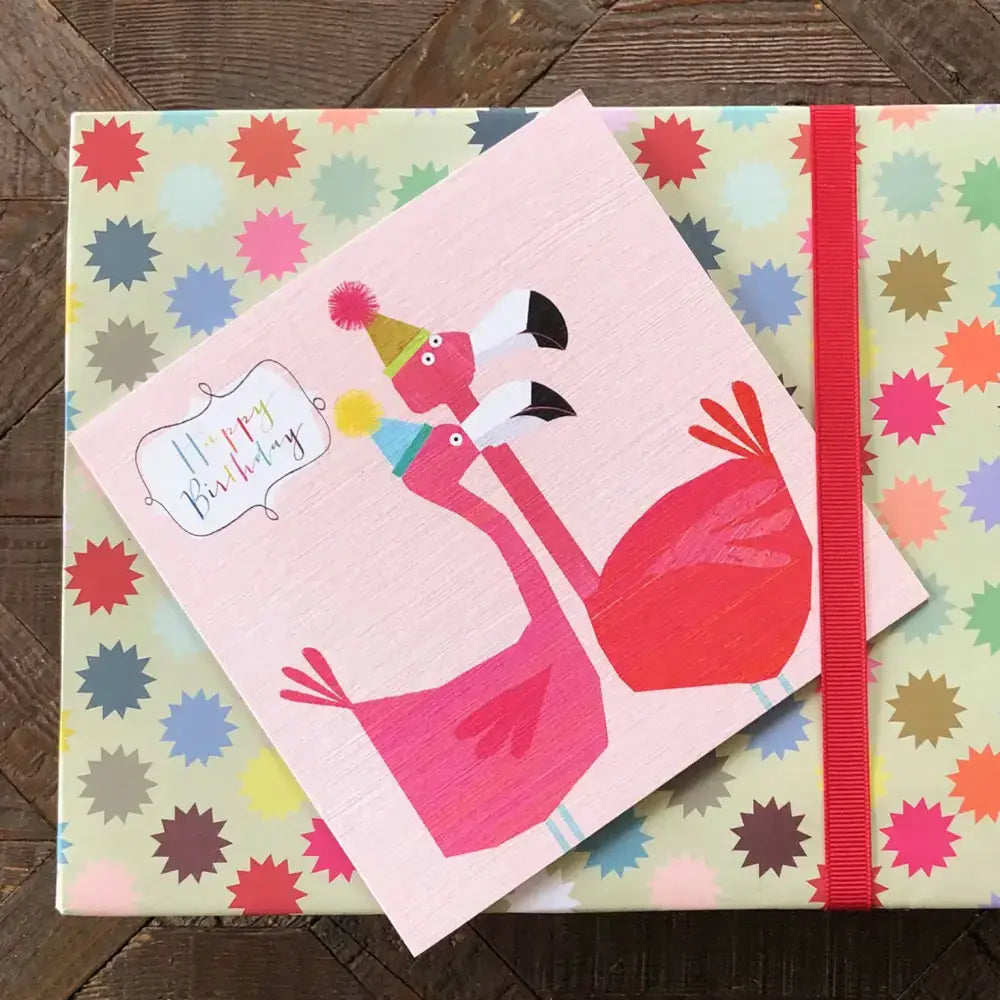 AA13 Flamingos Happy Birthday Card
