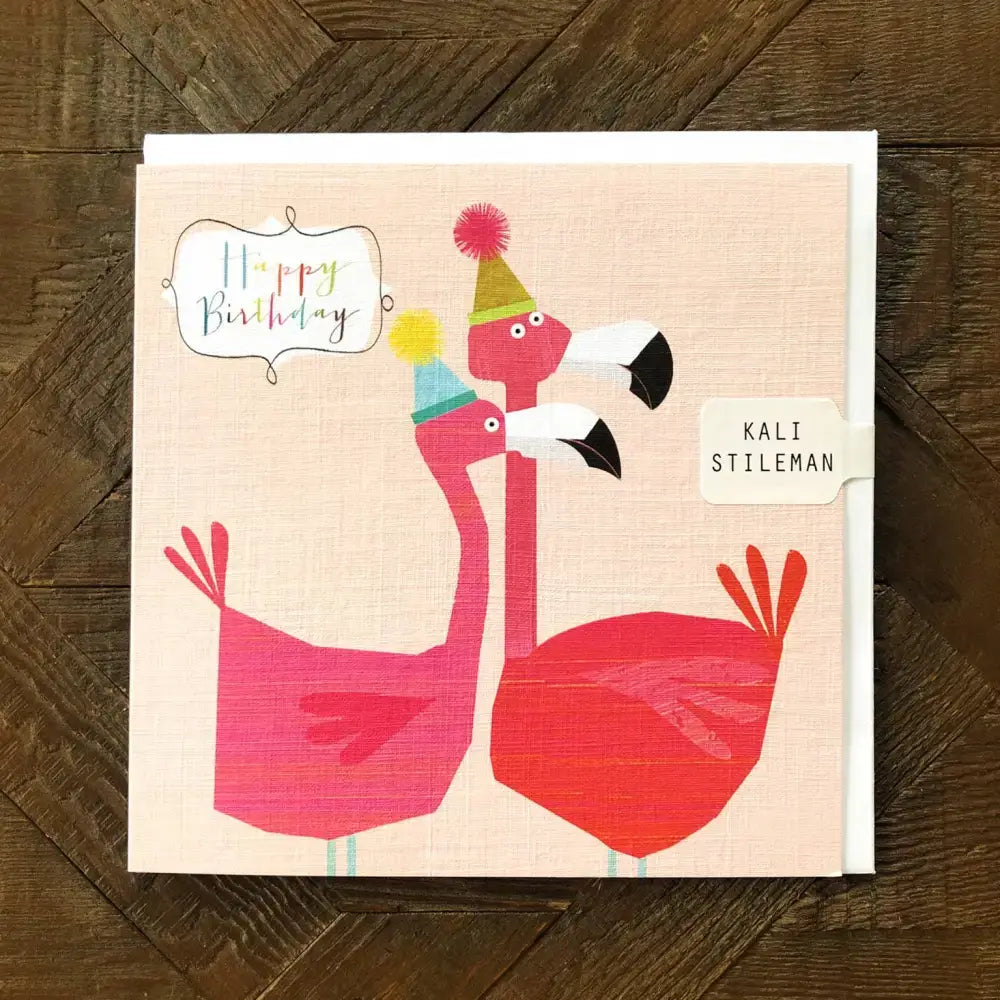 AA13 Flamingos Happy Birthday Card