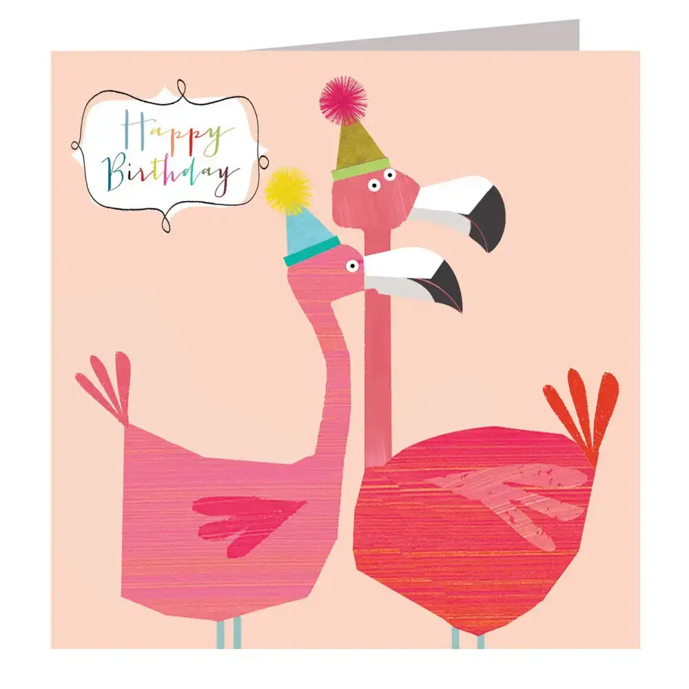 AA13 Flamingos Happy Birthday Card