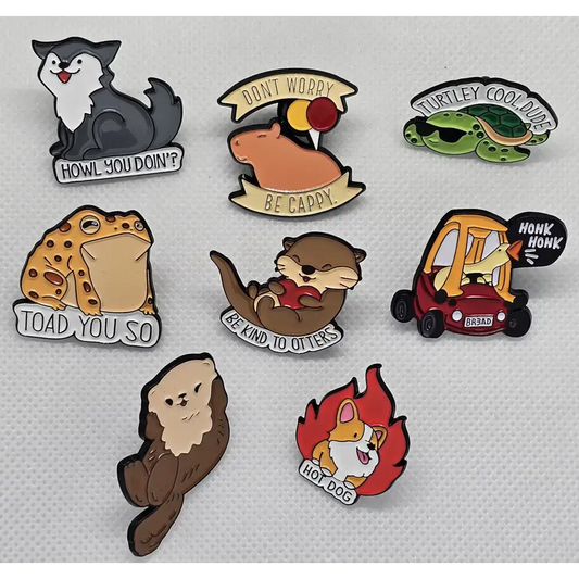 Animal Pin badges (Various cool Kawaii designs) - Pin badges