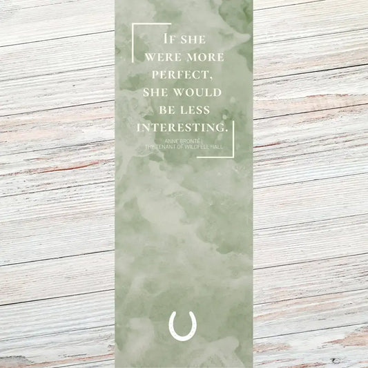 Anne Bronte literary quote bookmark with elegant design, featuring a classic quote printed on a stylish velvet laminated background.