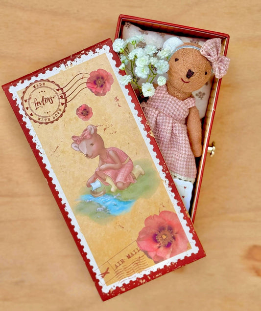 Bear in a Stamp Holder box - The Red Squirrel