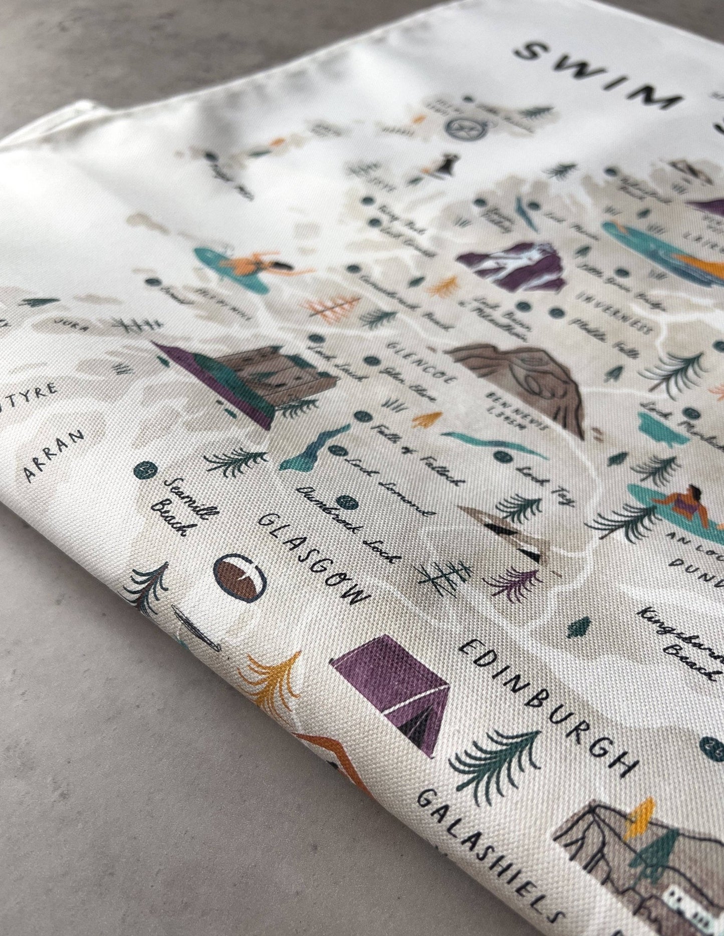 Swim Scotland Tea Towel - The Red Squirrel