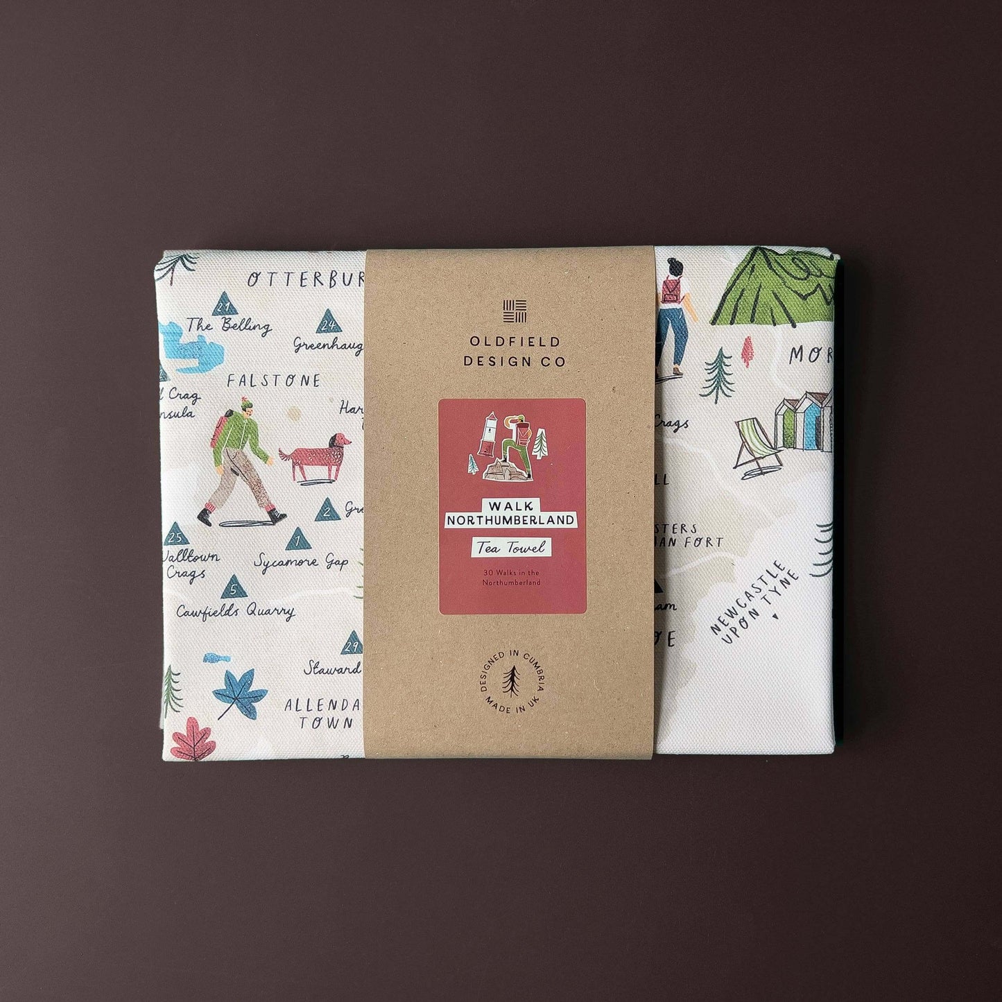 Walk Northumberland Tea Towel