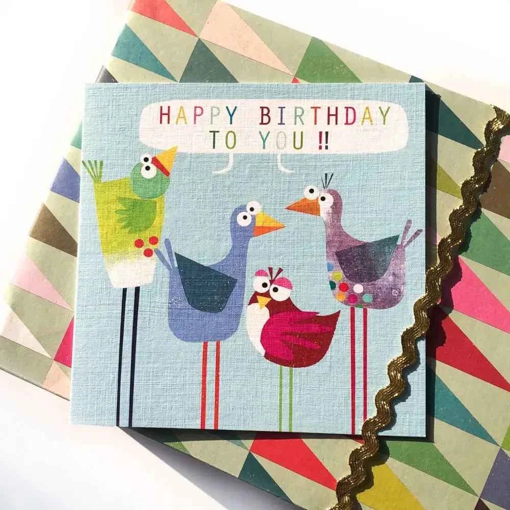 Birthday Birds Greetings Card - The Red Squirrel