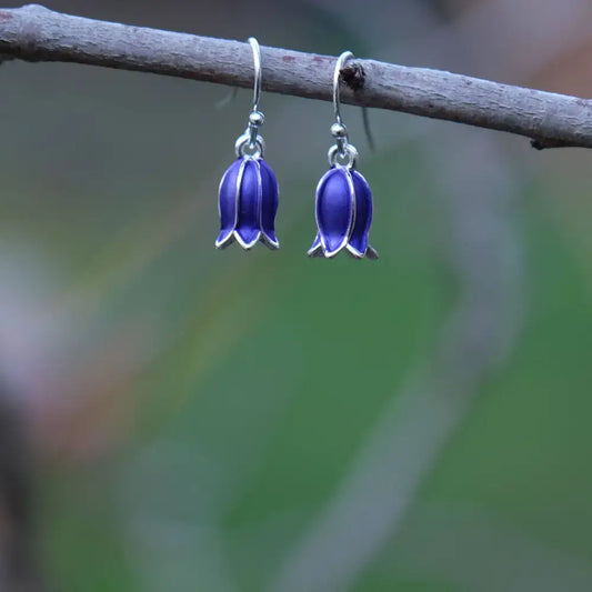 Bluebell Flower Single Drop Hook Earring