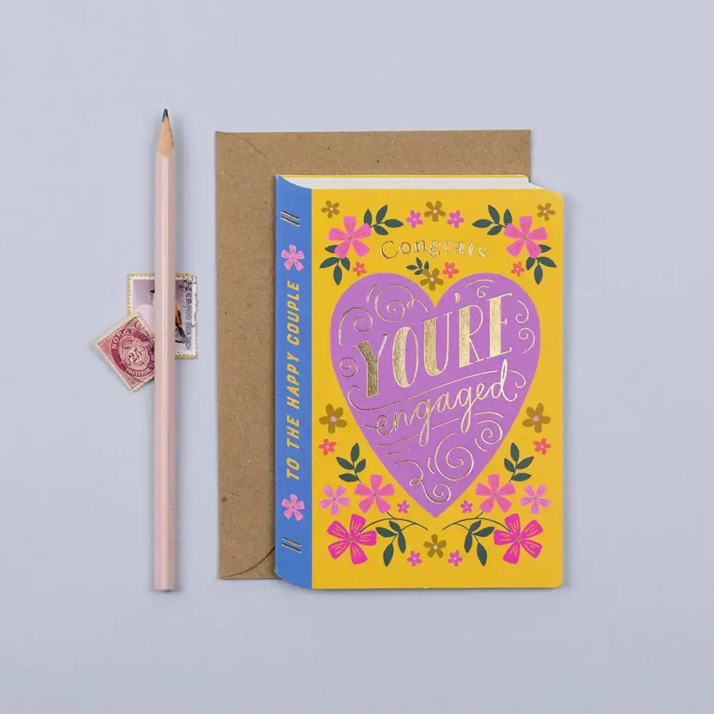 Book Engagement Card | Luxury Gold Foil Card | Die Cut