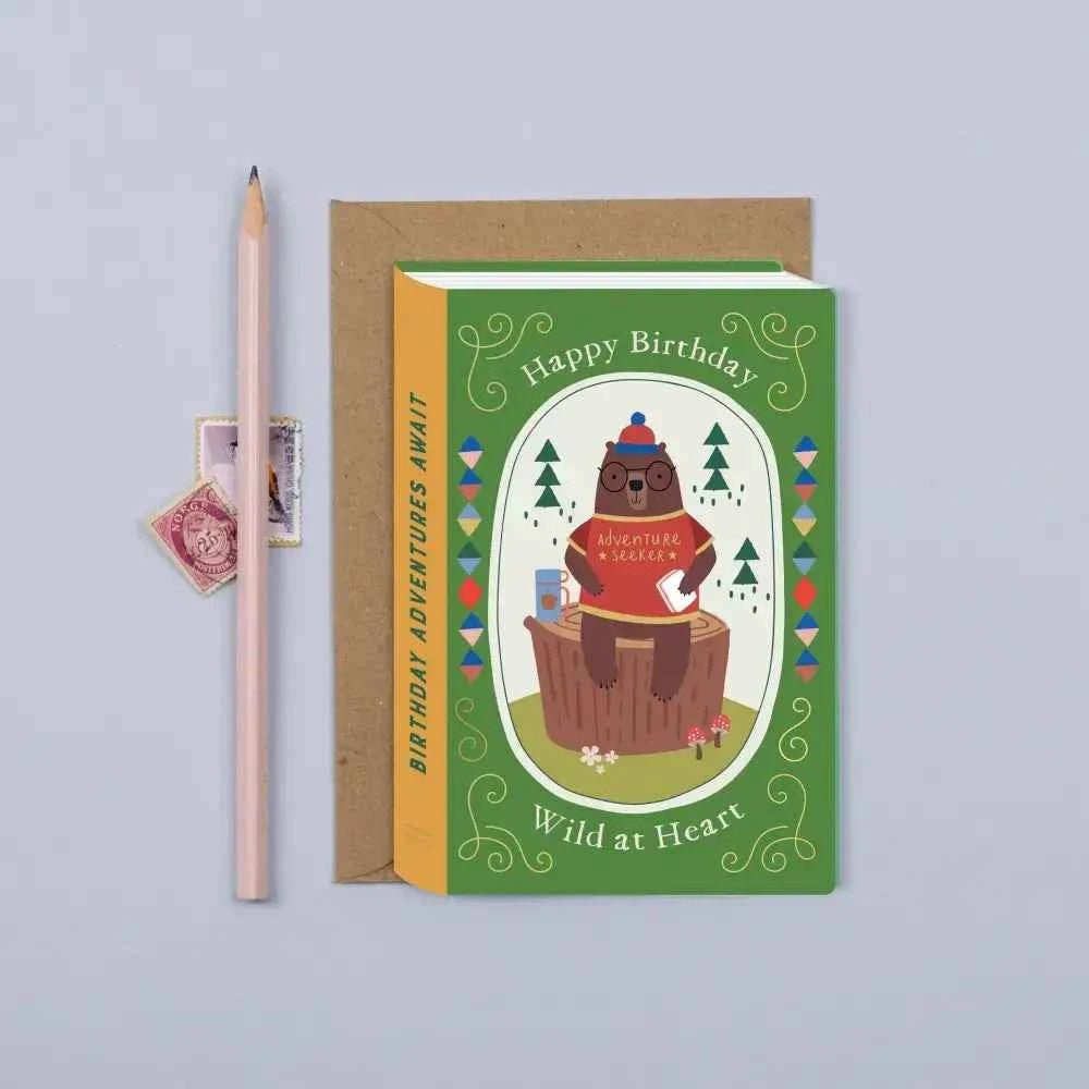 Brown Bear Adventurer Birthday Card - The Red Squirrel