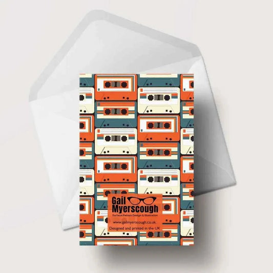 Retro Cassette Greeting Card - The Red Squirrel