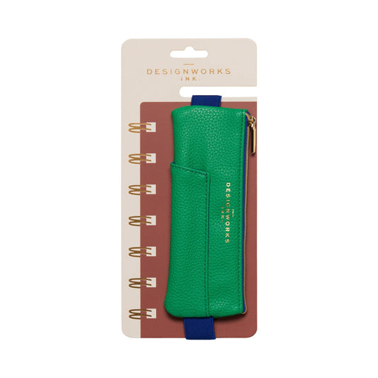 'Designworks Ink' Pen Pouch - Bright Green + Navy - The Red Squirrel