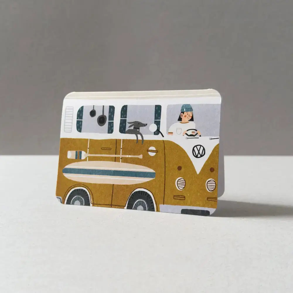 Campervan No.1 Greetings Card (Yellow)