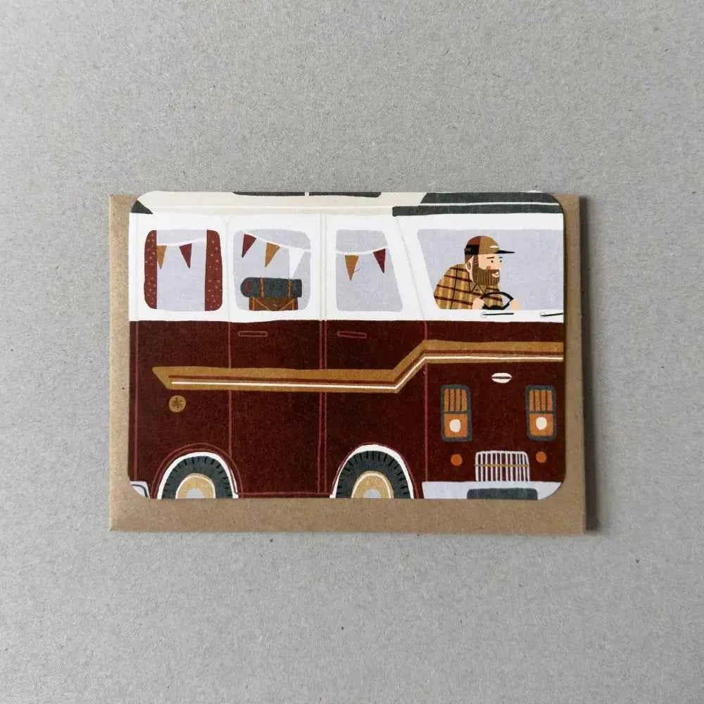 Red Campervan Greetings Card - The Red Squirrel