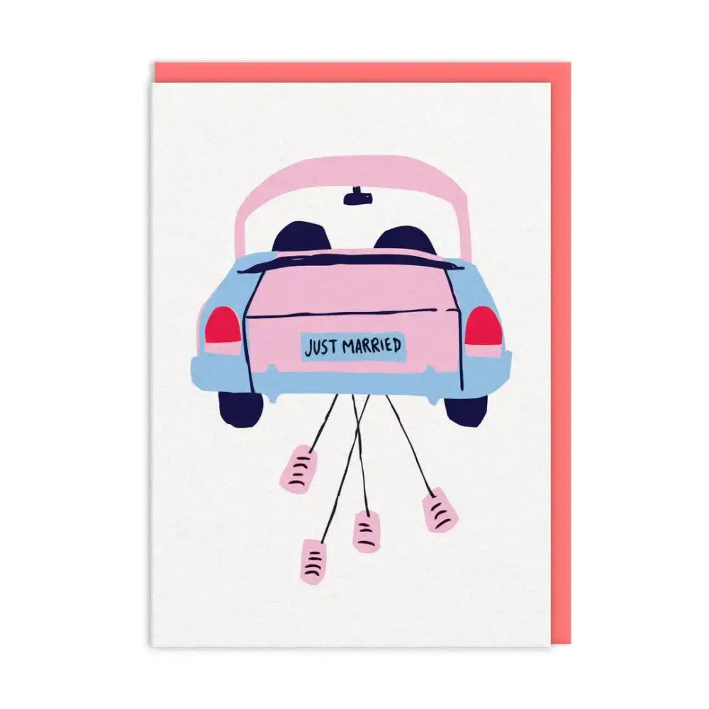 Car and Cans Just Married Card - greetings card