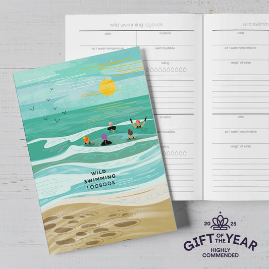Wild swimming logbook into the sea we go - stocking filler - The Red Squirrel