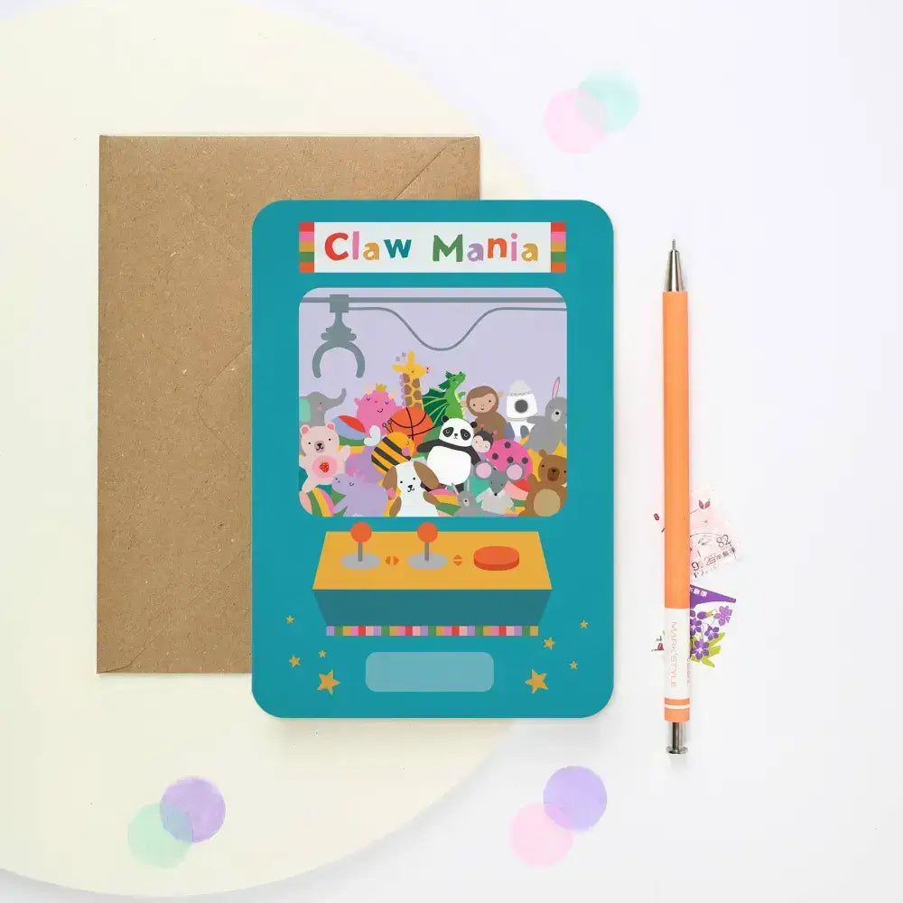 Claw Machine Birthday Card - greetings card