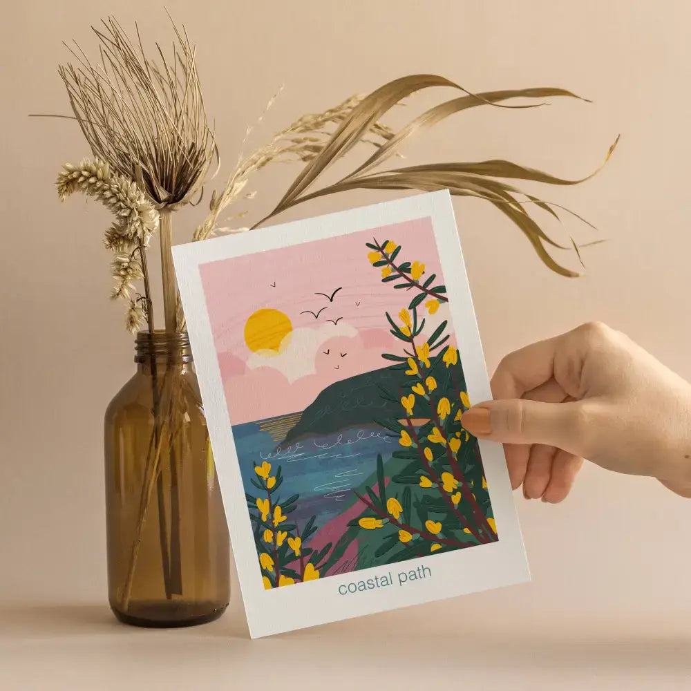 Coastal path - greeting card - greetings card
