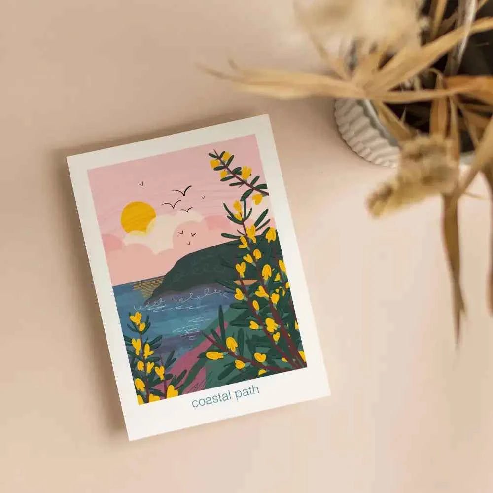 Coastal path - greeting card - The Red Squirrel