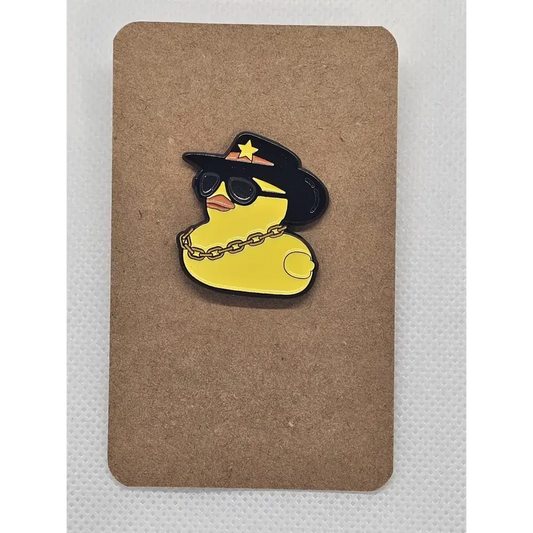 Cool dude duck pin badges (various Kawaii cutie designs) - Duck with chain - Pin badges