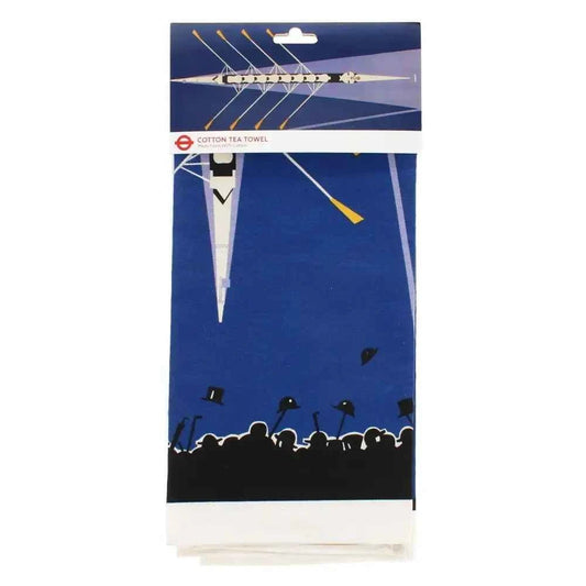 Cotton Tea Towel - TFL Vintage Poster "Boat Race" - The Red Squirrel