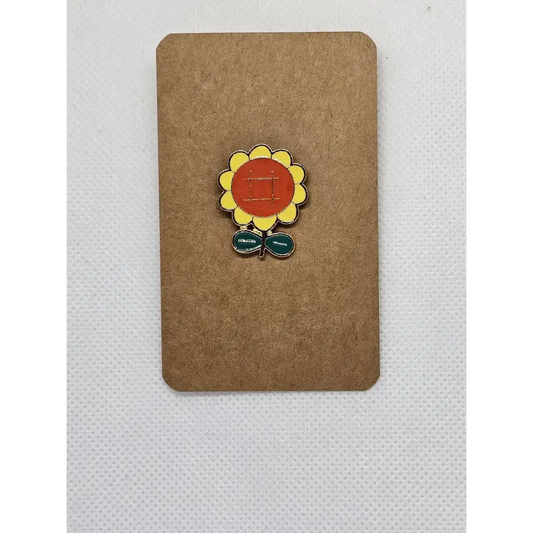 Cute Floral Pin badges (Various designs) - Sunflower v2 - Pin badges
