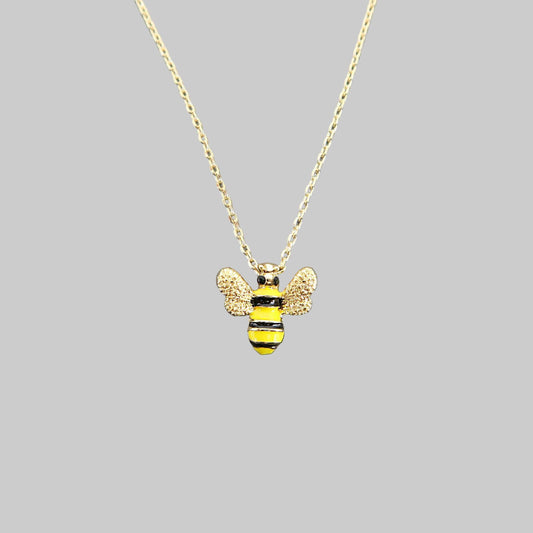 Bee Insect Necklace, Gold Plated