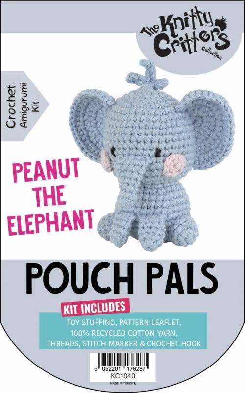 Knitty Critters - Pouch Pals 3 - Peanut The Elephant - The Red Squirrel