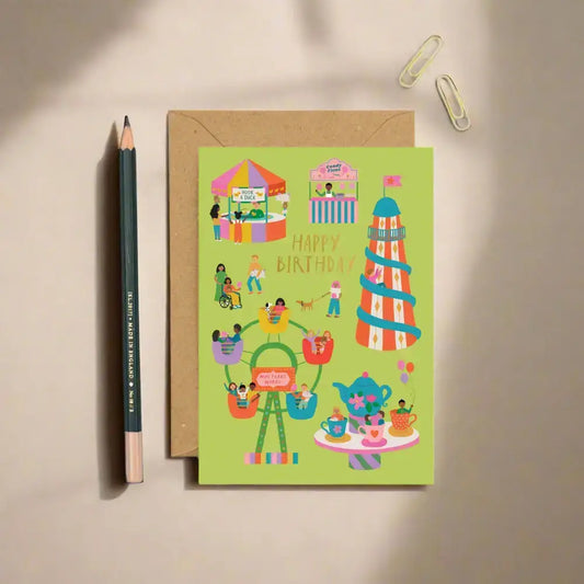 Fairground Birthday Card - greetings card