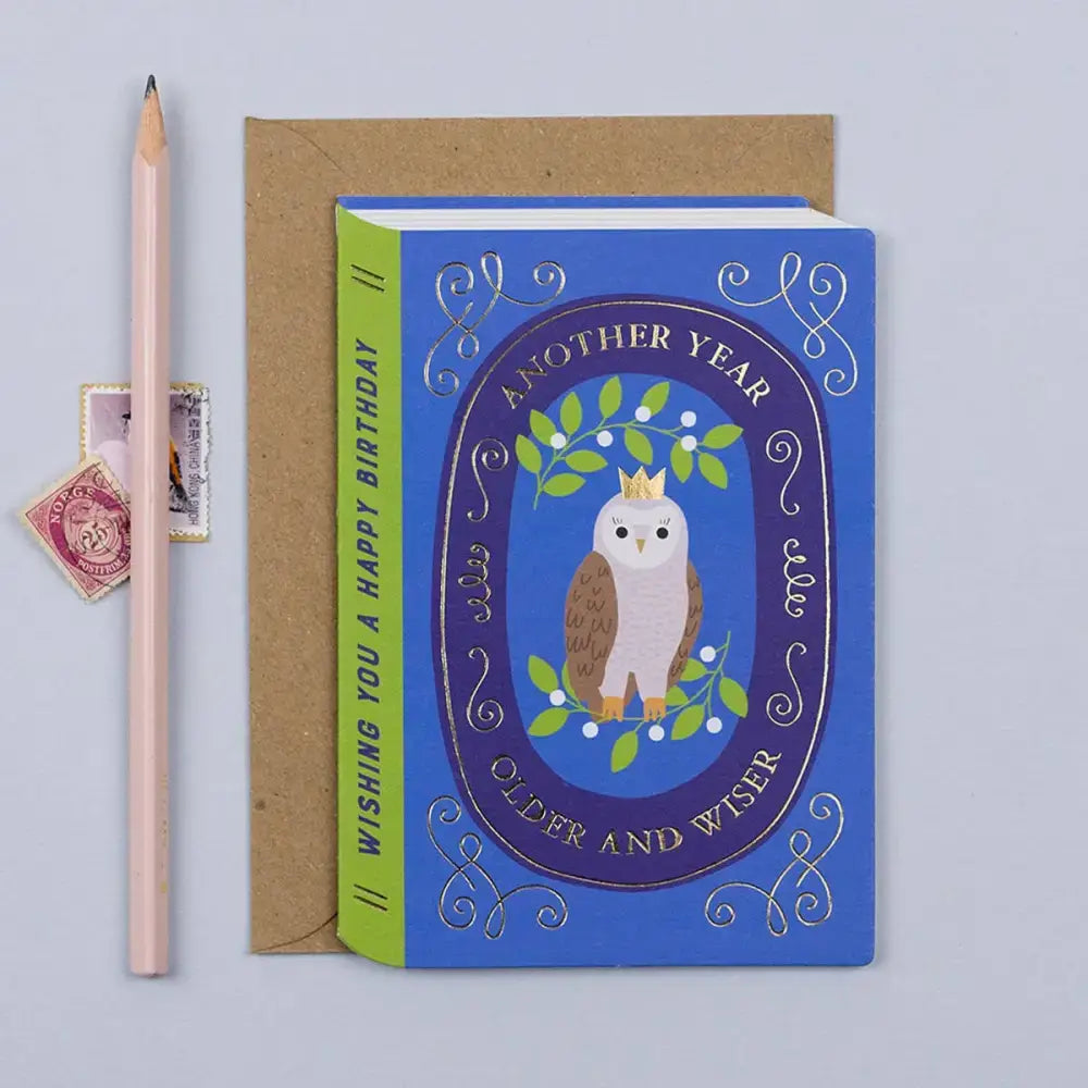 Fairytale Wise Owl Birthday Card | Gold Foil Birthday Card